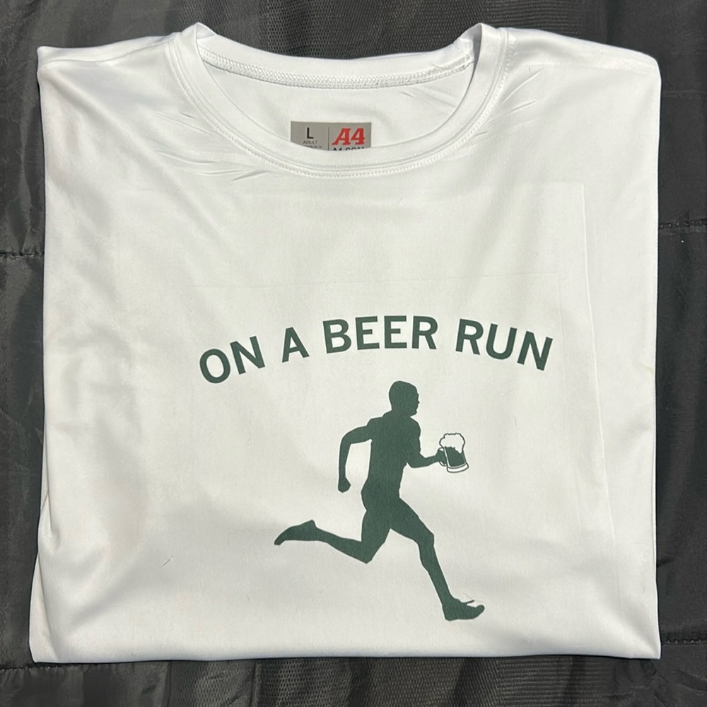 Men’s Large (runs big) dry fit T-shirt.
